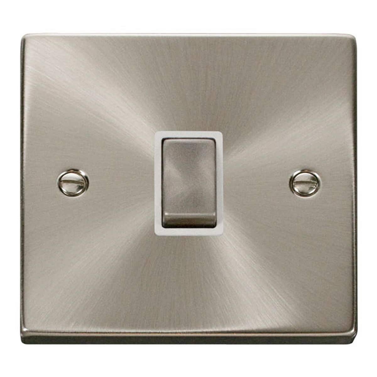 SE Home Satin / Brushed Chrome 1 Gang 20A Ingot DP Switch in Metallic Silver