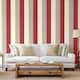 image 2 of Direct Wallpapers Stripe Textured Wallpaper - Red/Cream/Grey - One Size | Red