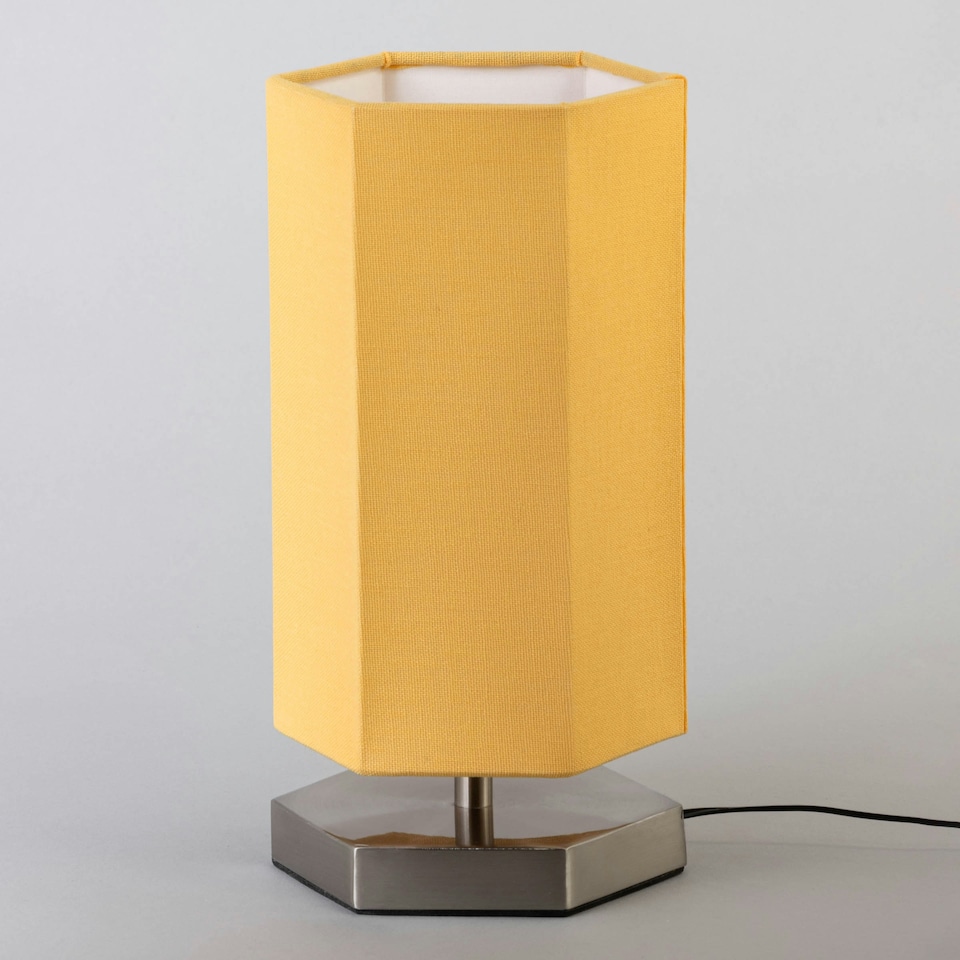 image 1 of BHS Glow Kid's LED Hexagon Table Lamp, Ochre Yellow | Ochre
