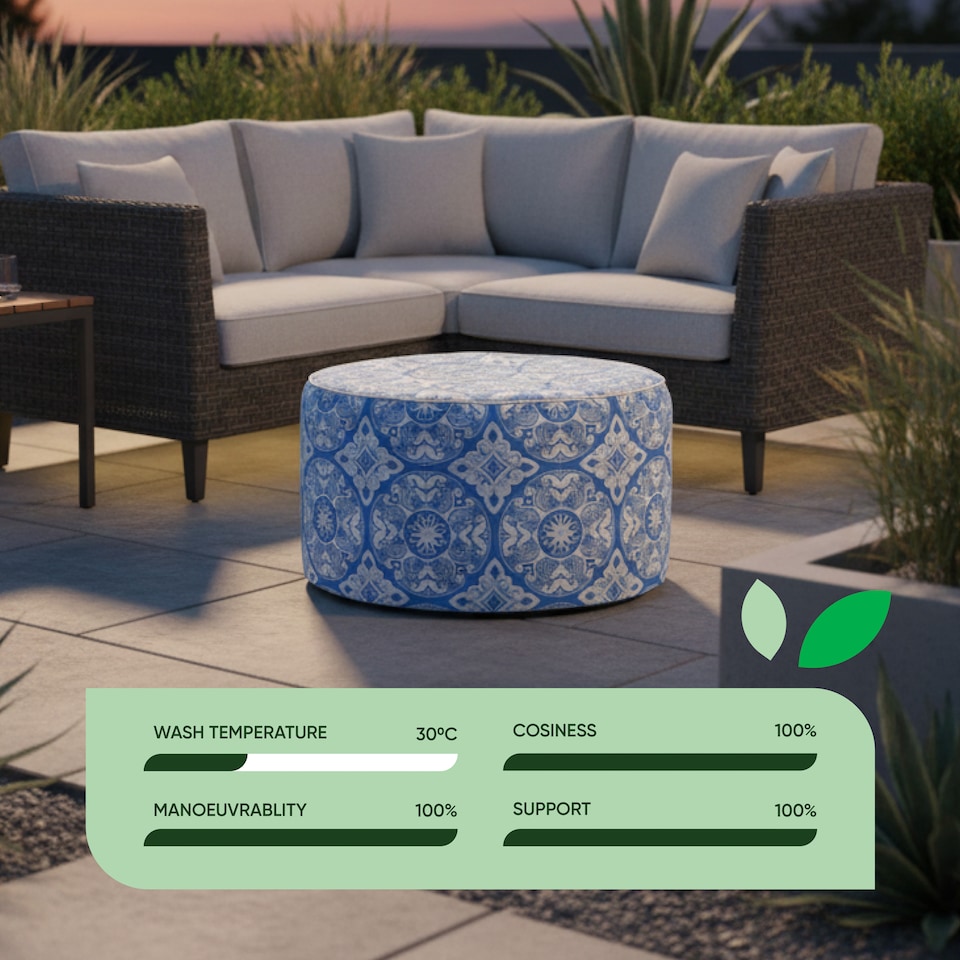 image 1 of Inflatable Outdoor Ottoman Pouf Chair for Camping & Beach