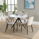 image 1 of Aspen Round Dining Table and 4 Duo Plastic Seat Chairs with Metal Legs - Calico/Black/White - Flat Packed White