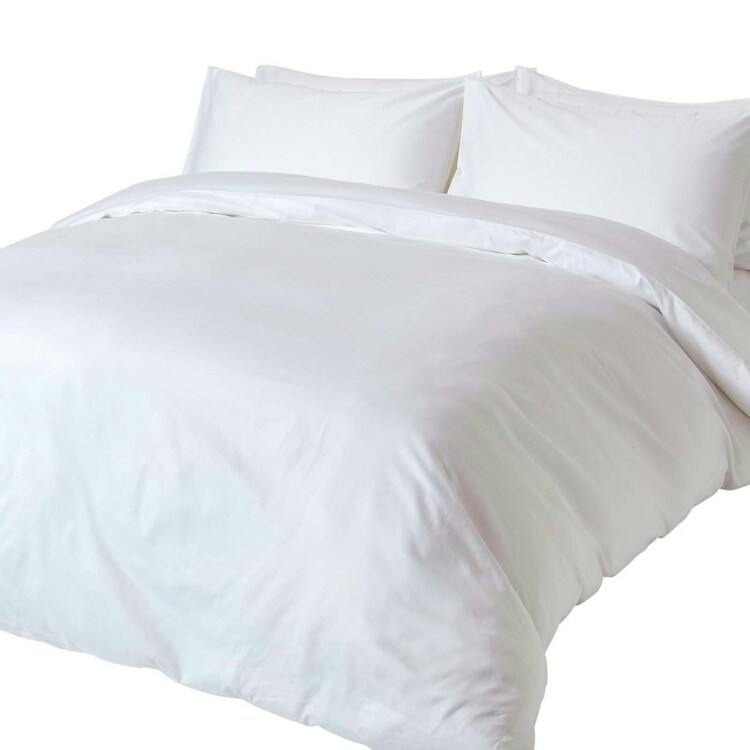 Homescapes White Organic Cotton Duvet Cover Set - 400 Thread Count - King Size White | King