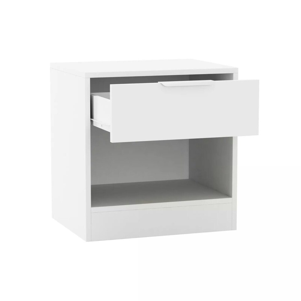 image 1 of 1-Drawer Bedside Table with Storage Grey | Cedar Grey / Set of 1