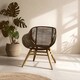 image 1 of Interiors by Premier Black Rope Armchair, Back and Armrest Garden Chair, Eco-friendly Rope Desk Chair, Lightweight Dining Chair Black