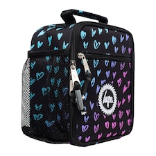 Kids Lunch Box Pink Scribble Hearts | Thermal Insulated School Bag 4.5L | Pink | Pink | One Size | 1