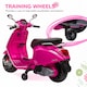 image 5 of AIYAPLAY Vespa Licensed 12V Kids Electric Bike w/ 2 Training Wheels, Pink