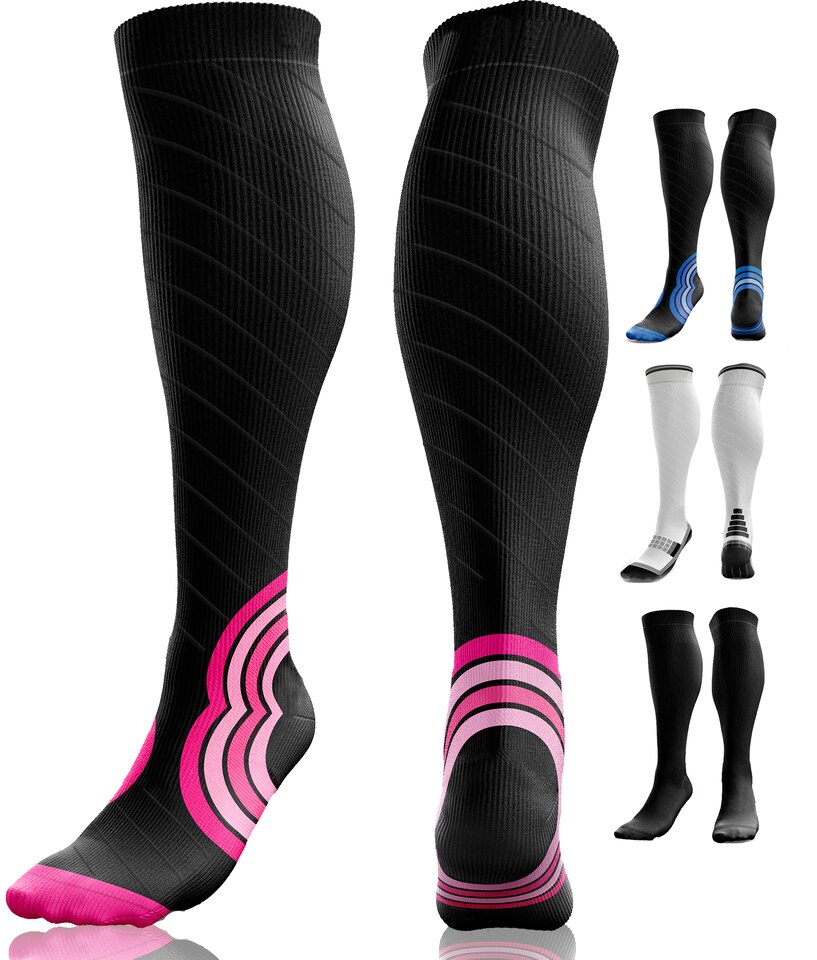 image 1 of aZengear Compression Socks for Women and Men - Seamless Toe, Padded Heel and Sole