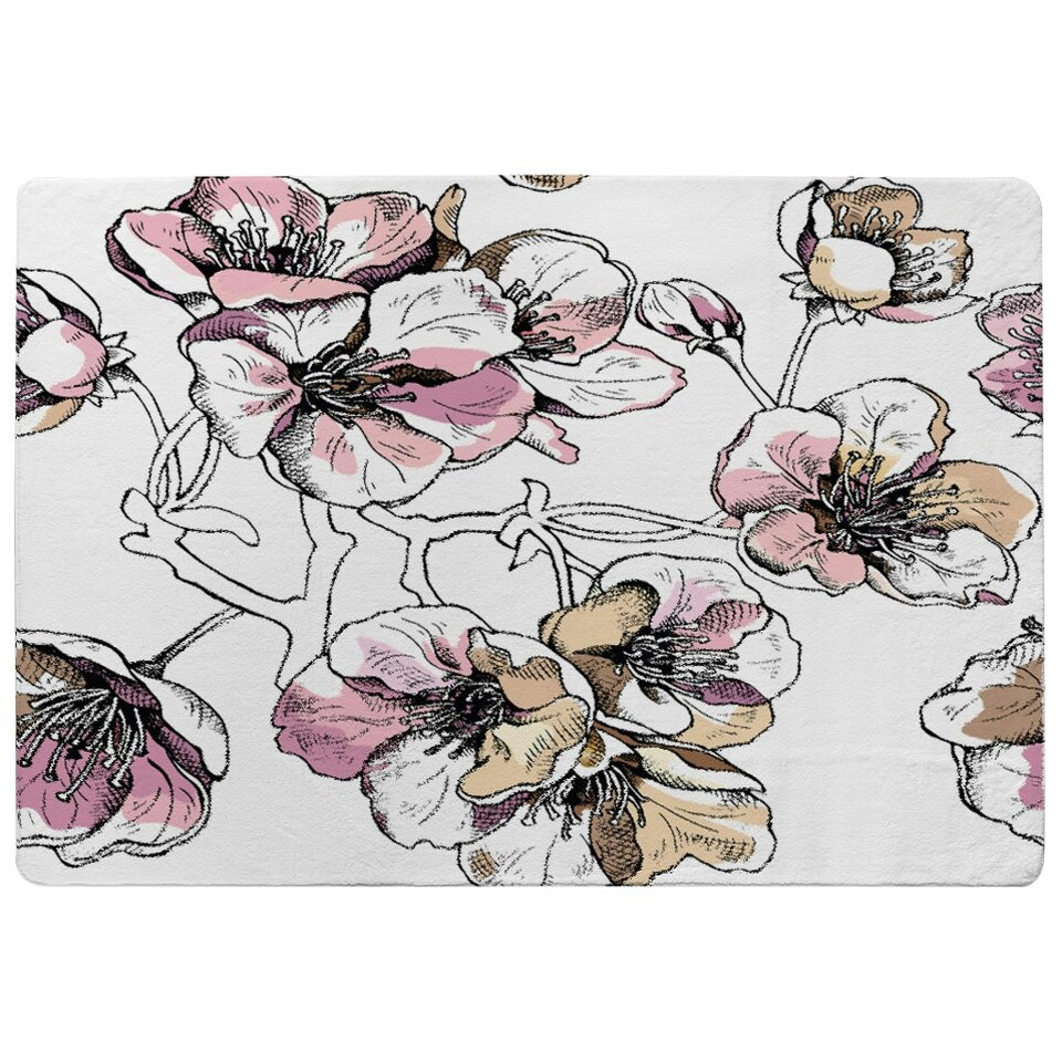 image 1 of Flower Illustration (Rug) Pink | Small: 60x110cm