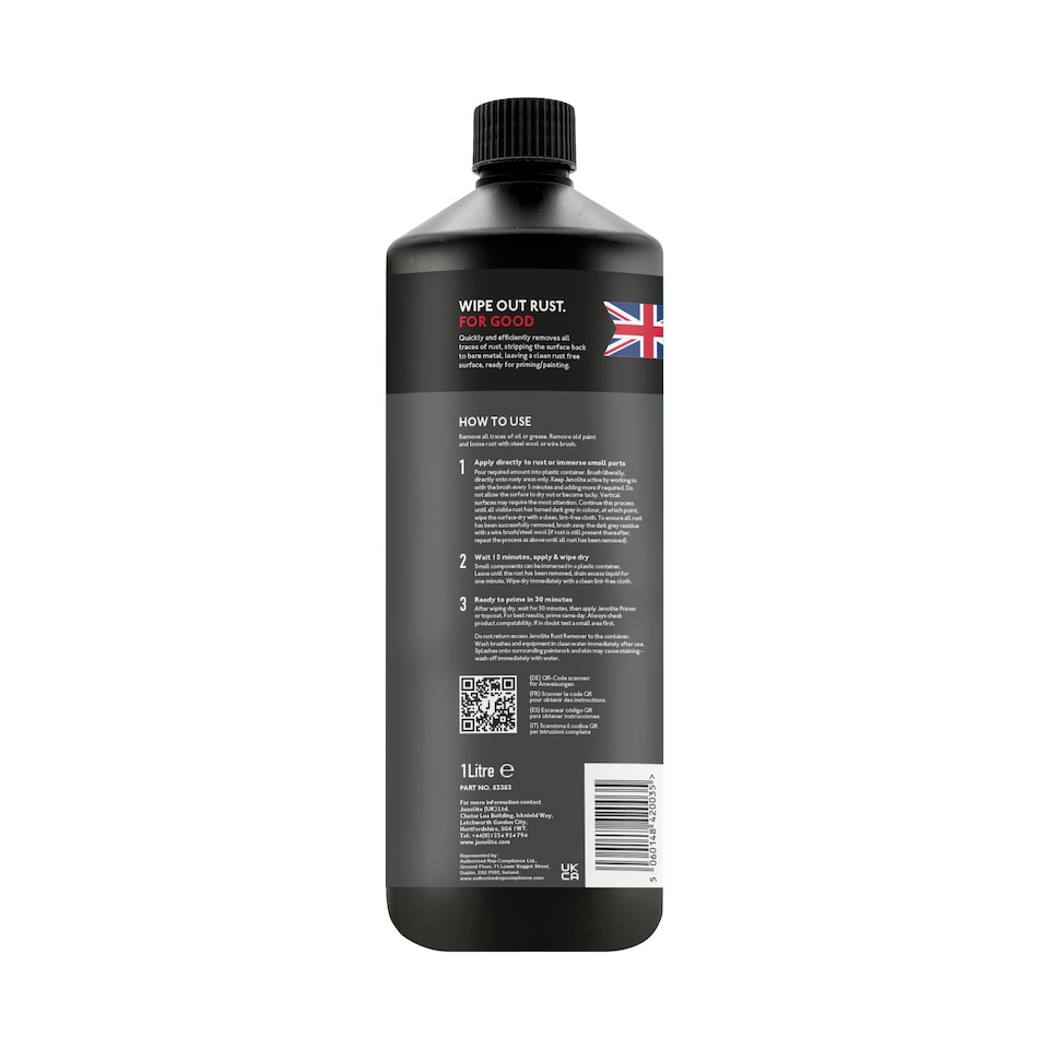 image 1 of Jenolite Back 2 Bare Metal Original Rust Remover Liquid - 1L