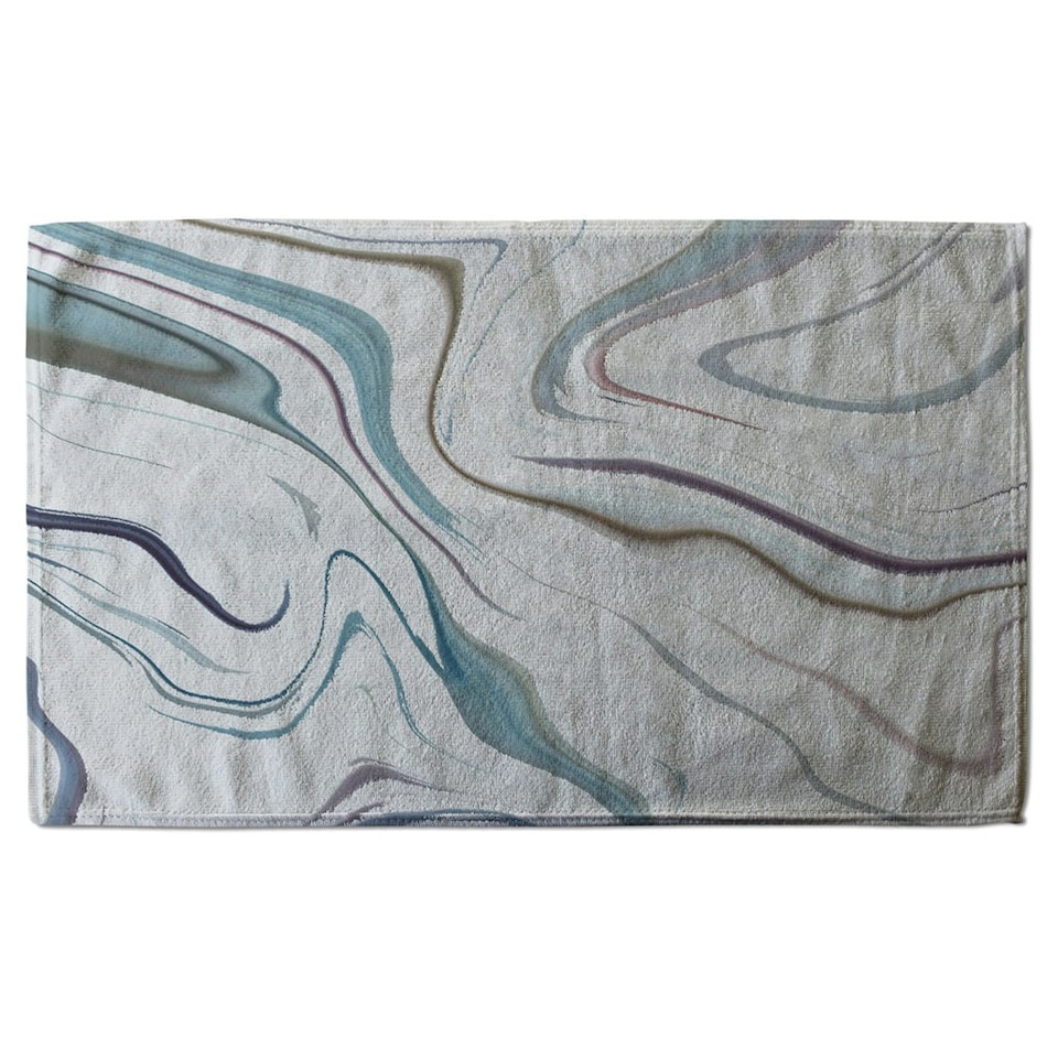 image 1 of Blue Rippled Marble (Kitchen Towel)