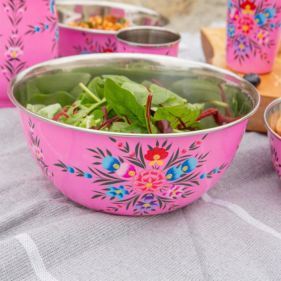 image 1 of BillyCan Picnic Bowl - 21.5cm  - Raspberry Pansy Pink