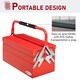 image 9 of DURHAND 3 Tier Metal Toolbox with 5 Tray Carry Handle 45cmx20cmx34.5cm Red Red