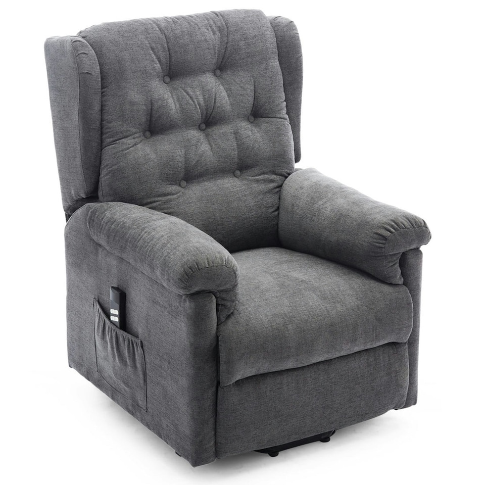 image 1 of Barnsley Fabric Electric Dual Motor Rise Recliner Mobility Armchair (Charcoal)