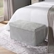 image 1 of OHS Soft Fleece Ribbed Long Rectangle Foldable Footstool Seat Storage Organiser Ottoman Grey