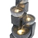 image 2 of Living and Home Solar Water Fountain Rockery 4-Tier Bowls with LED Light | Grey
