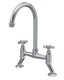 image 1 of Traditional Kitchen Bridge Sink Mixer Tap - Brushed Nickel | Silver | Brushed Nickel | 1