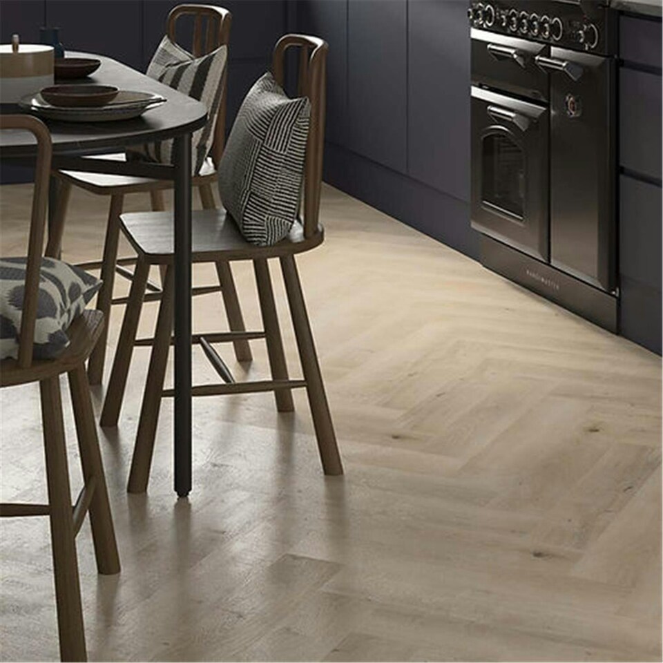 image 1 of PACK OF 5 (Total 5 Units) - Premium 5mm Thick Light Oak Herringbone Flooring - 126mm (W) x 630mm (L)