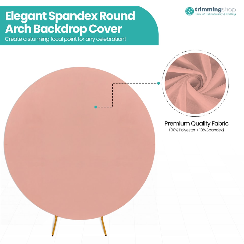 image 1 of 160GSM Rose Gold Round Arch Backdrop Cover - 200cm