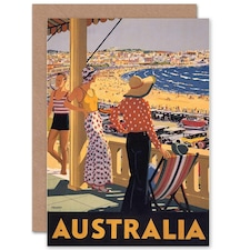 Travel Tourism Australia Beach Sea Surf Oz Goodbye Card