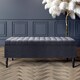 image 1 of 90cm Paris Striped Ottoman Storage Bench -Upholstered Shoes Bench with Black Turned Wooden Legs - Charcoal Naple Ottoman Bench