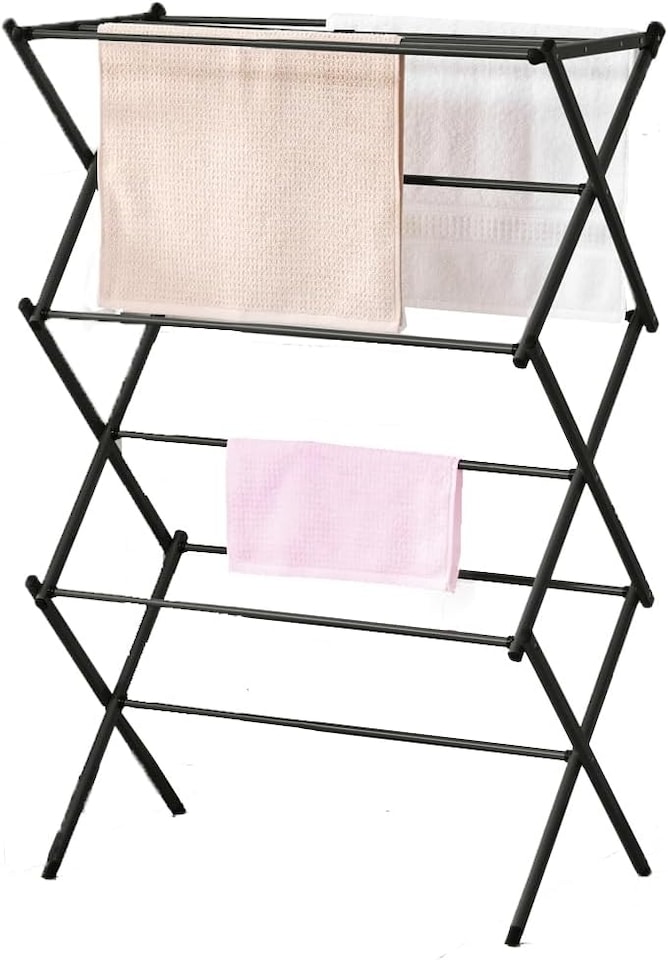 image 1 of 3 Tier 7.5m Drying Rack Extendable Compact Clothes Airer Laundry Indoor Outdoor - Black
