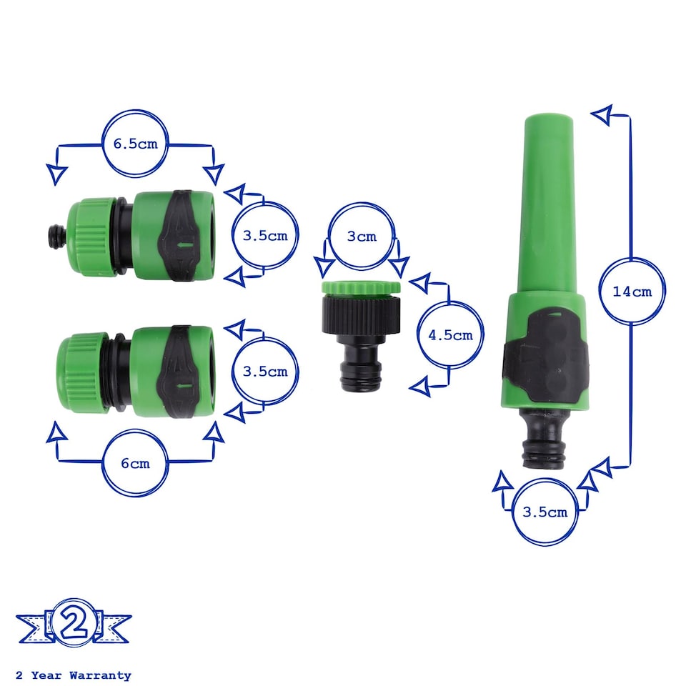 image 1 of Green Blade 4pc Hose Connector Set - 1/2" - 5/8" - Green