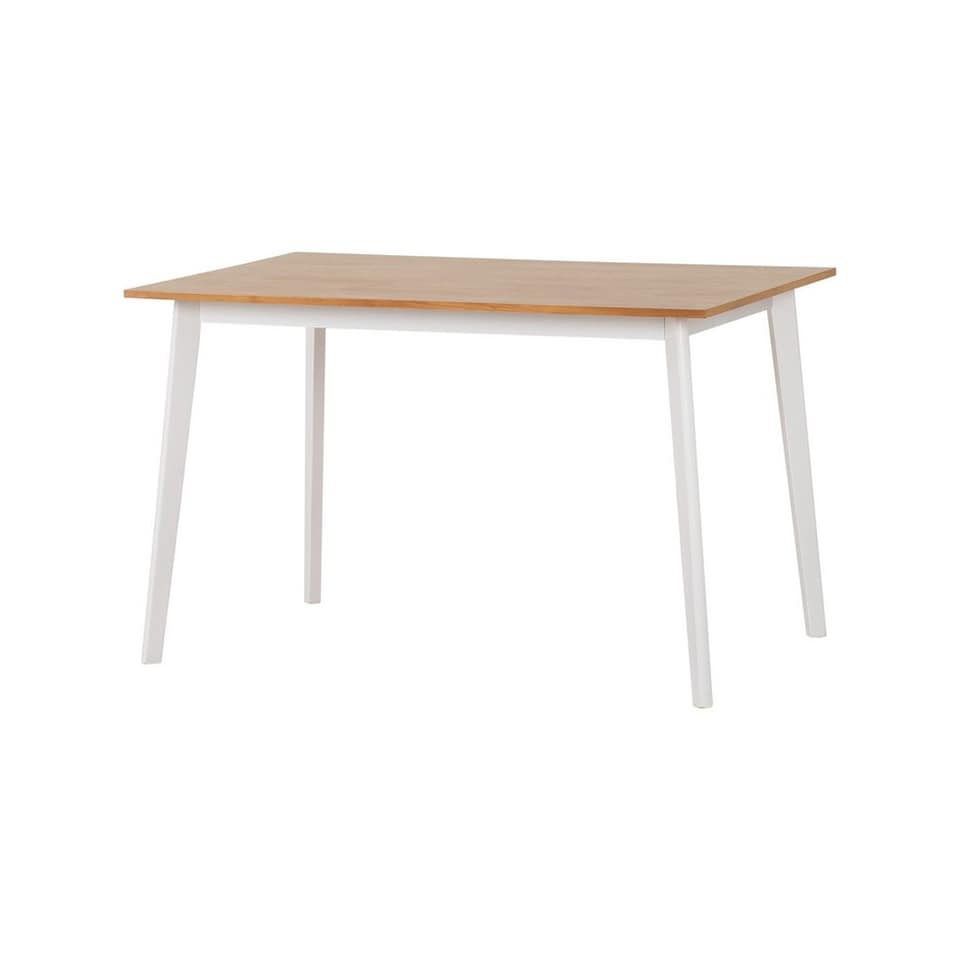 image 1 of Balfour Indoor 1 & 4 Dining Set - White - Oak Effect - Grey Fabric