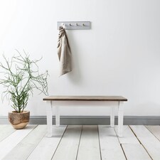 Canterbury Hallway Bench Entryway Medium in White and Dark Pine White