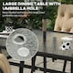 image 3 of Outsunny 7 PCs Garden Dining Set, Glass Table with Hole & Cushion