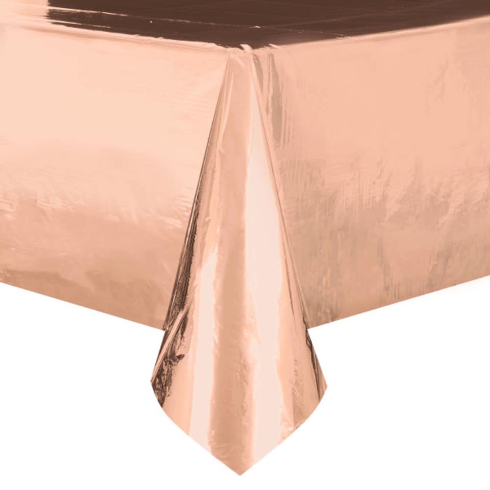 image 1 of Foil Rose Gold Tablecover 274cm x 137cm