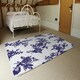 image 3 of Roses Print On Polka Dots (Rug) Blue | Medium: 80x150cm