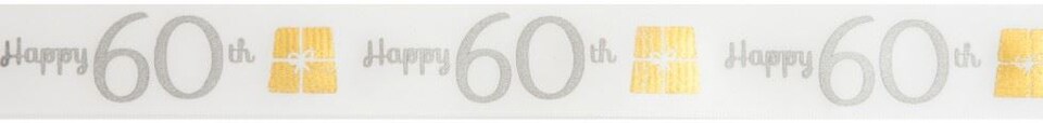 Minerva 60th Birthday 25mm Birthday Ribbon for Dressmaking - per metre