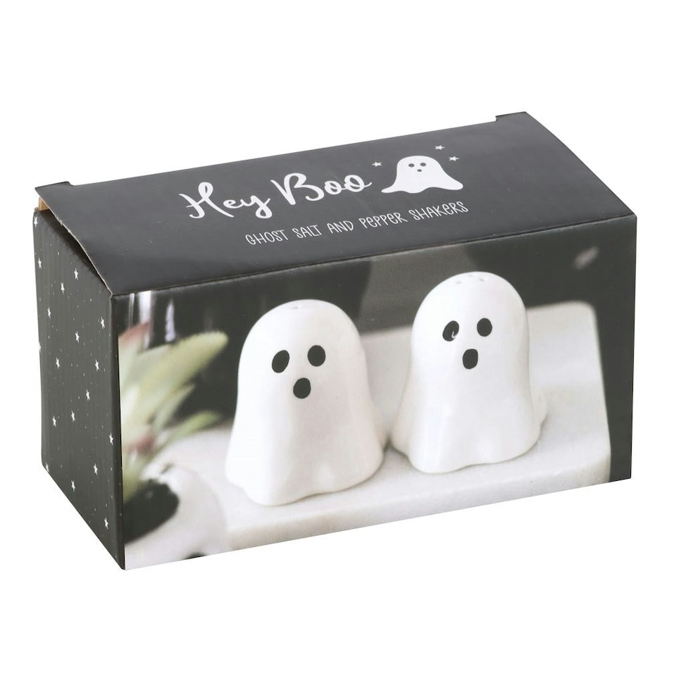 image 1 of Ghost Shaped Salt & Pepper Shakers - White