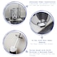 image 2 of Harbour Housewares Bathroom Bin & Toilet Brush Set - 5L - White - Round Stainless Steel Slim Trashcan Rubbish Bin & Brush