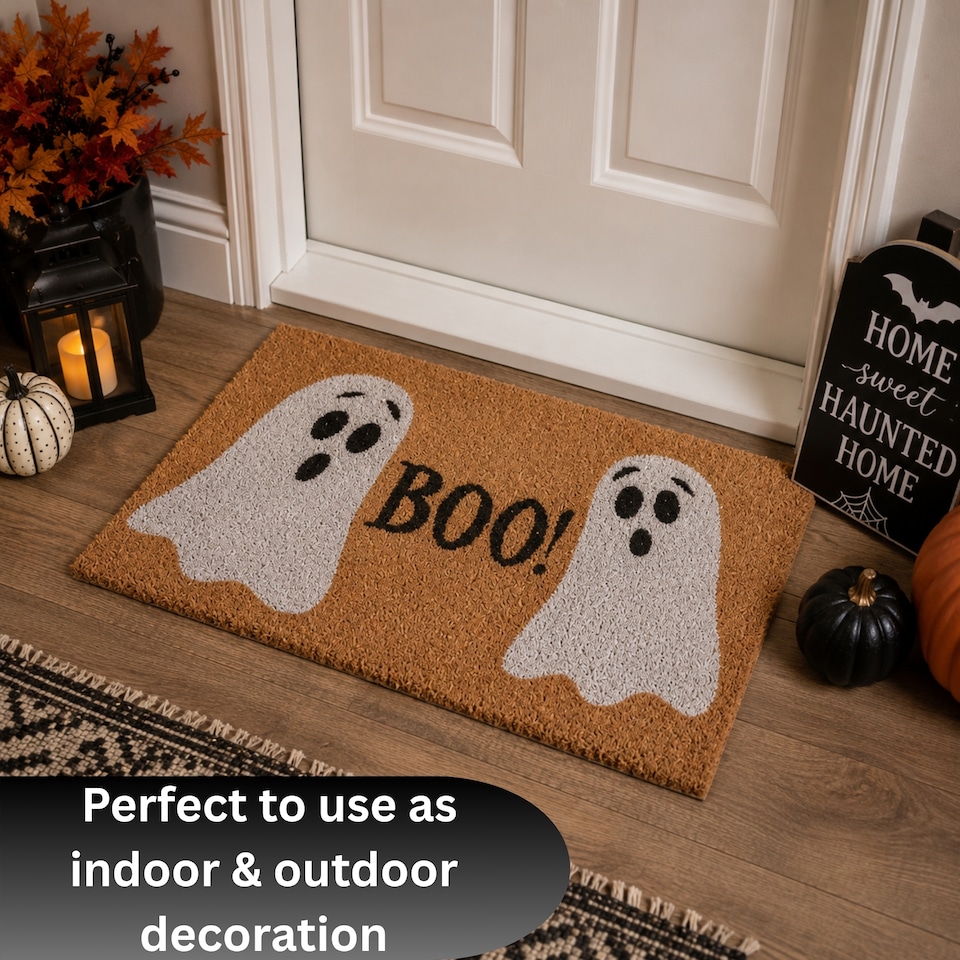 image 1 of 40x60cm Halloween Ghost Non Slip Coir Door Mat