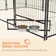 image 5 of PawHut Outdoor Dog House Kennel with Canopy Top & Lock Rotating Bowl Holder