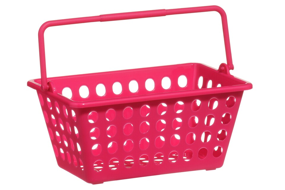 image 1 of Interiors By Premier Hot Pink Plastic Storage Basket,Durable Household Organizer,Storage Container,Multipurpose Plastic Holder | Pink