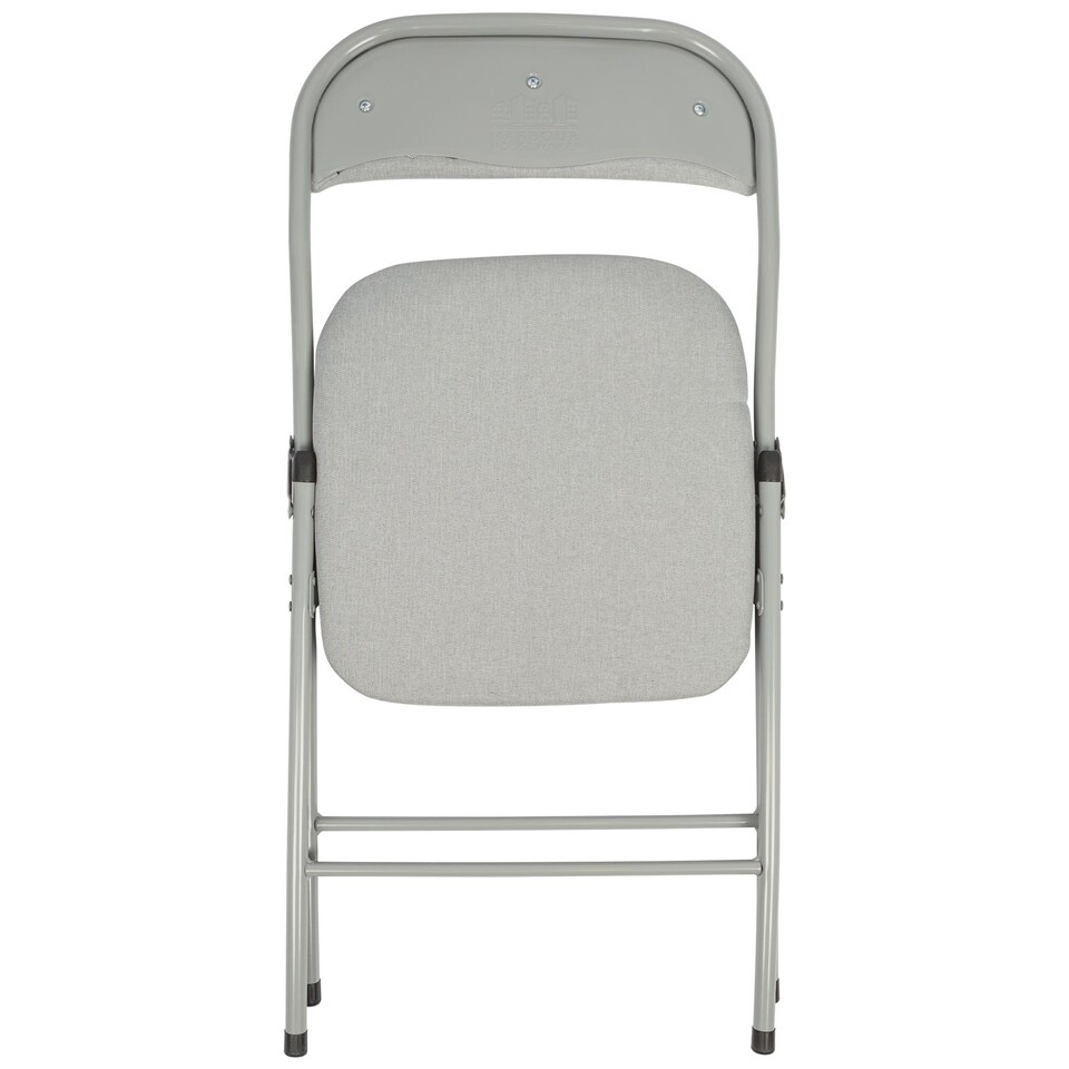 image 1 of Harbour Housewares Fabric Padded Metal Folding Chairs - Grey - Pack of 6