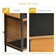 image 8 of PawHut Rabbit Hutch, Guinea Pig Hutch Outdoor Cage w/ Tray & Roof, Yellow