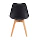 image 5 of Set of 6 Dining Chairs with Solid Wooden Legs and Seat Cushion Pads in Black - Eva by MCC
