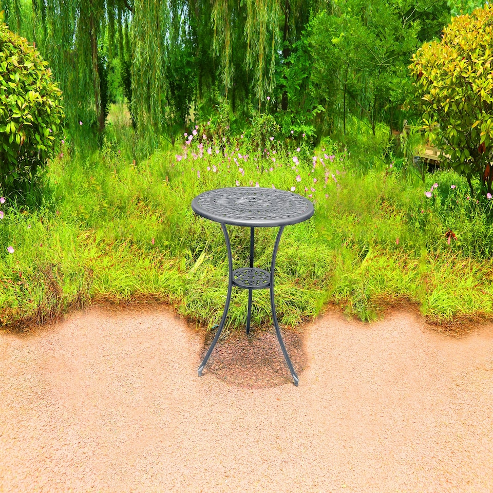 image 1 of Centurion Supports POSITANO Garden and Patio Grey Cast Aluminium Bistro Table