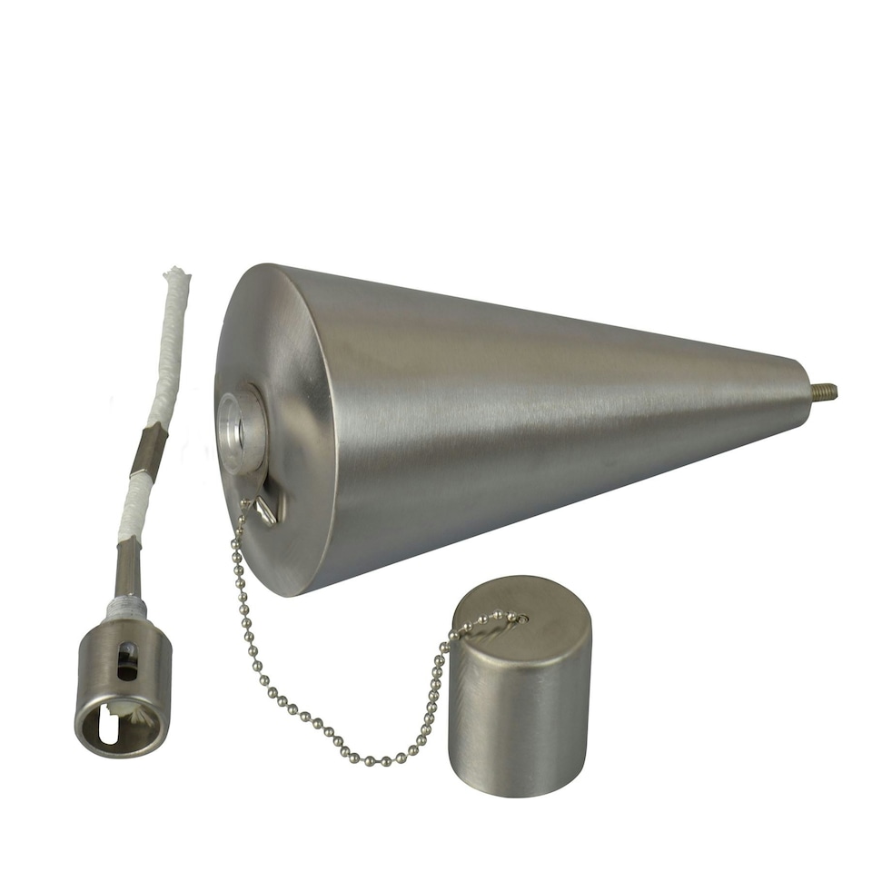 image 1 of Harbour Housewares Metal Garden Torches - Cone - Silver - Pack of 6