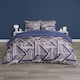 image 1 of OHS Abstract Geo Print Plain Reverse Duvet Cover and Pillowcase Bedding Set, Single - Grey