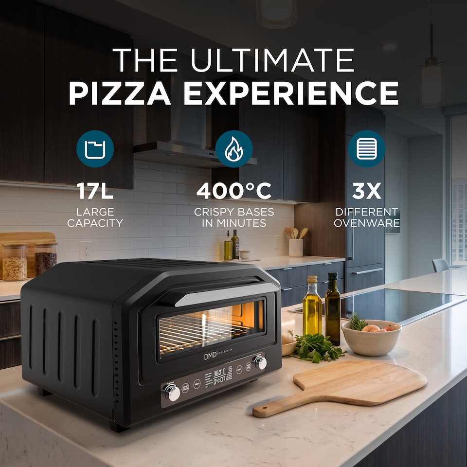 image 1 of 17L Electric Pizza Oven & Air Fryer, 400°C, Fits 12" Pizza