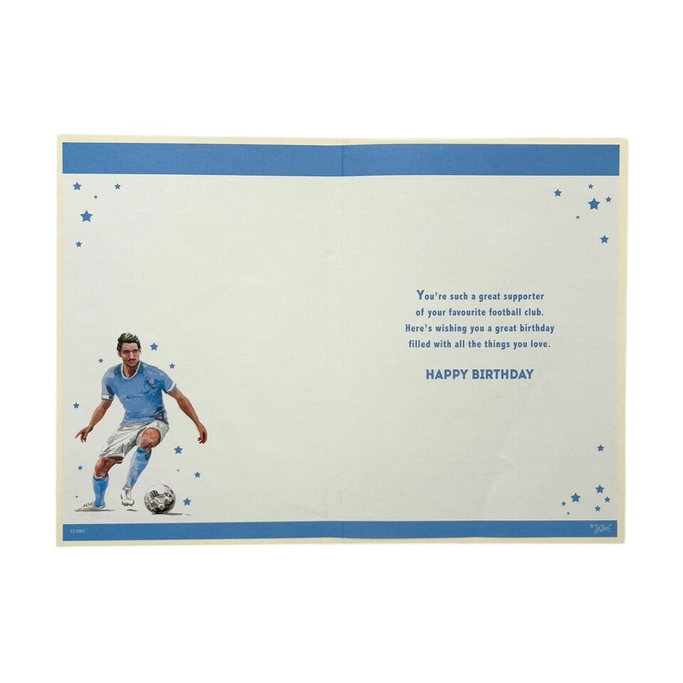 image 1 of A Man In Light Blue and White Soccer Uniform Customized Male Birthday Card