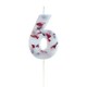 image 1 of Pressed Petal Number 6 Shaped Candle
