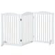 image 1 of PawHut Foldable Dog Gate, Freestanding Pet Gate with Two Support Feet
