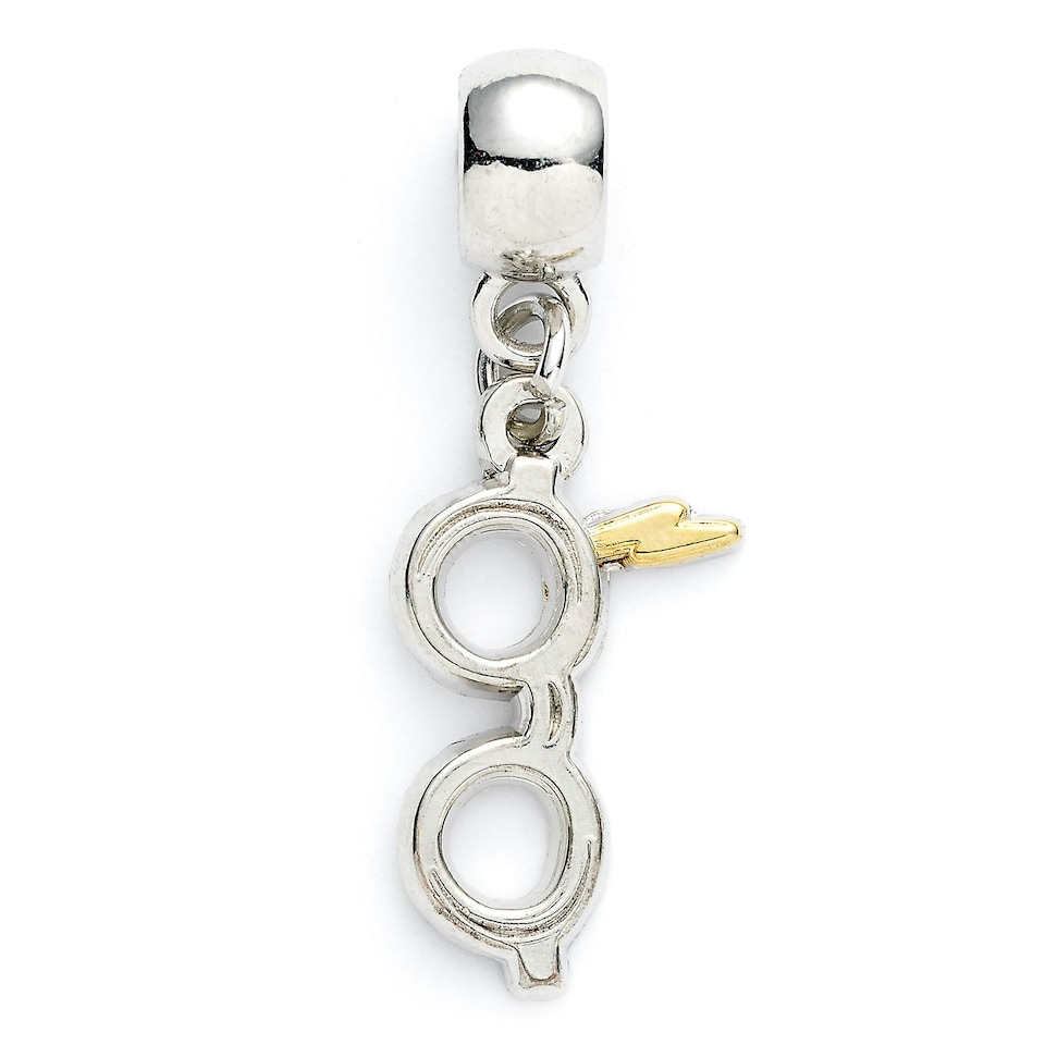 image 1 of Harry Potter Silver Plated Lightning Bolt with Glasses Slider Charm