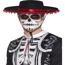 Day of the Dead Senor Hat - Black & Red - 48173
