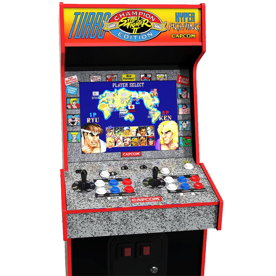image 1 of Arcade1Up Street Fighter Turbo Legacy Yoga Flame 14-in-1 Wifi Enabled Arcade Machine | Orange